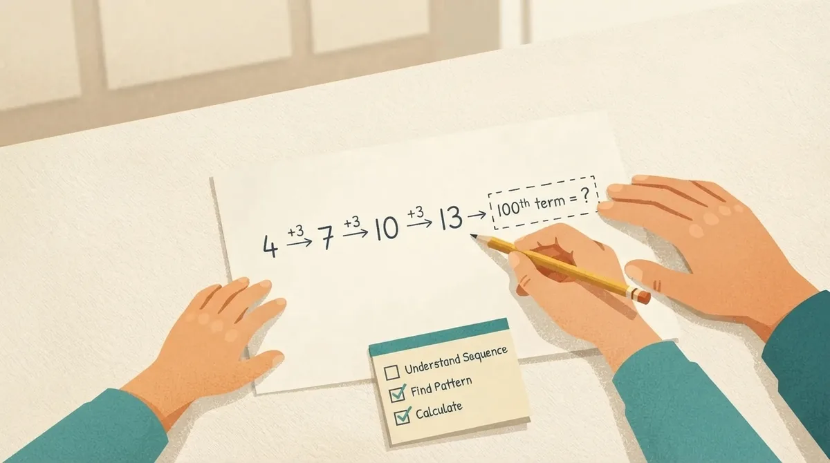 A child and parent working through a number sequence at a kitchen table